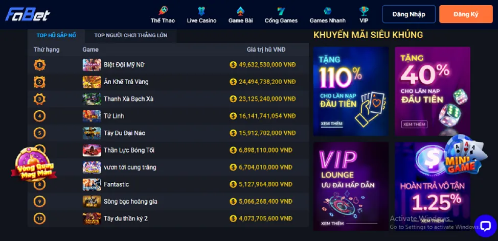 Tổng quan lợi ích chương trình VIP 32win